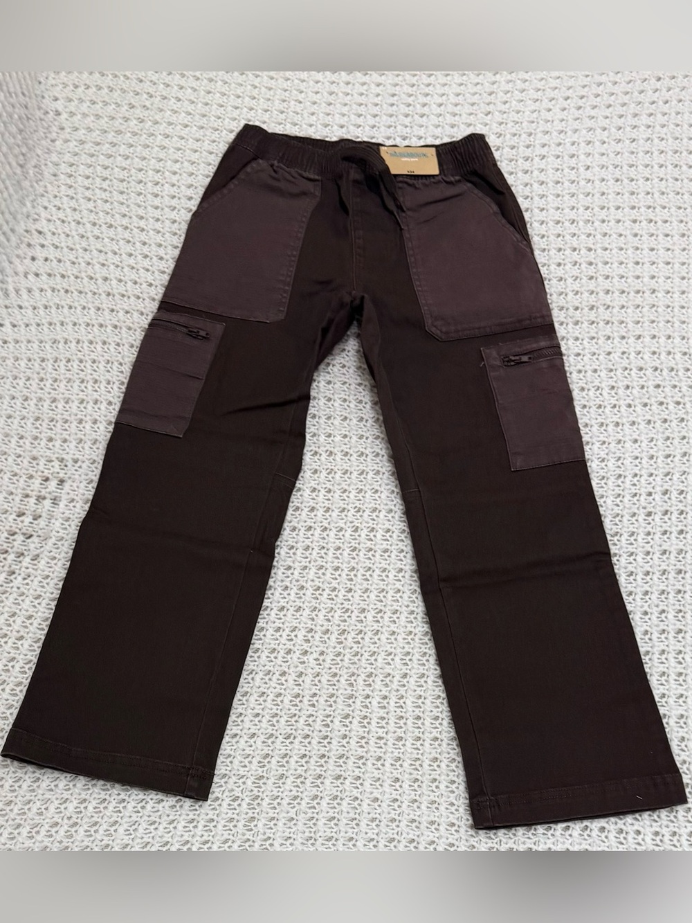 Thereabouts boys cargo tech pull on pants in brown size L..NWOT